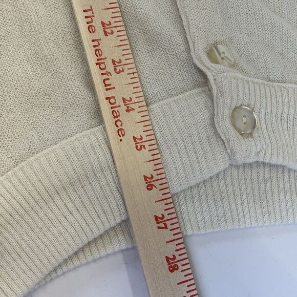 Vtg. 80's Clemson Univ. Gepner Mens Cardigan Sweater White W/ Org Paw Sz Lg - Picture 9 of 11